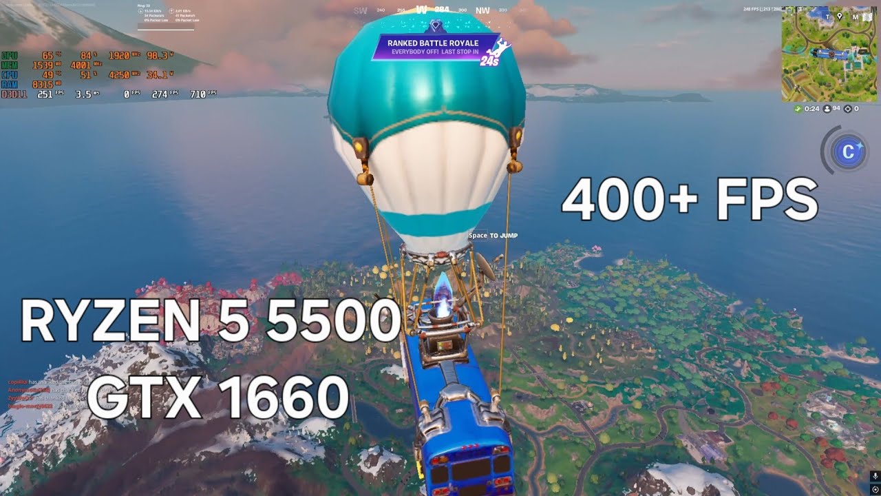 Ryzen 5 5500+GTX 1660 *CRAZY COMBO* Fortnite br fps TEST