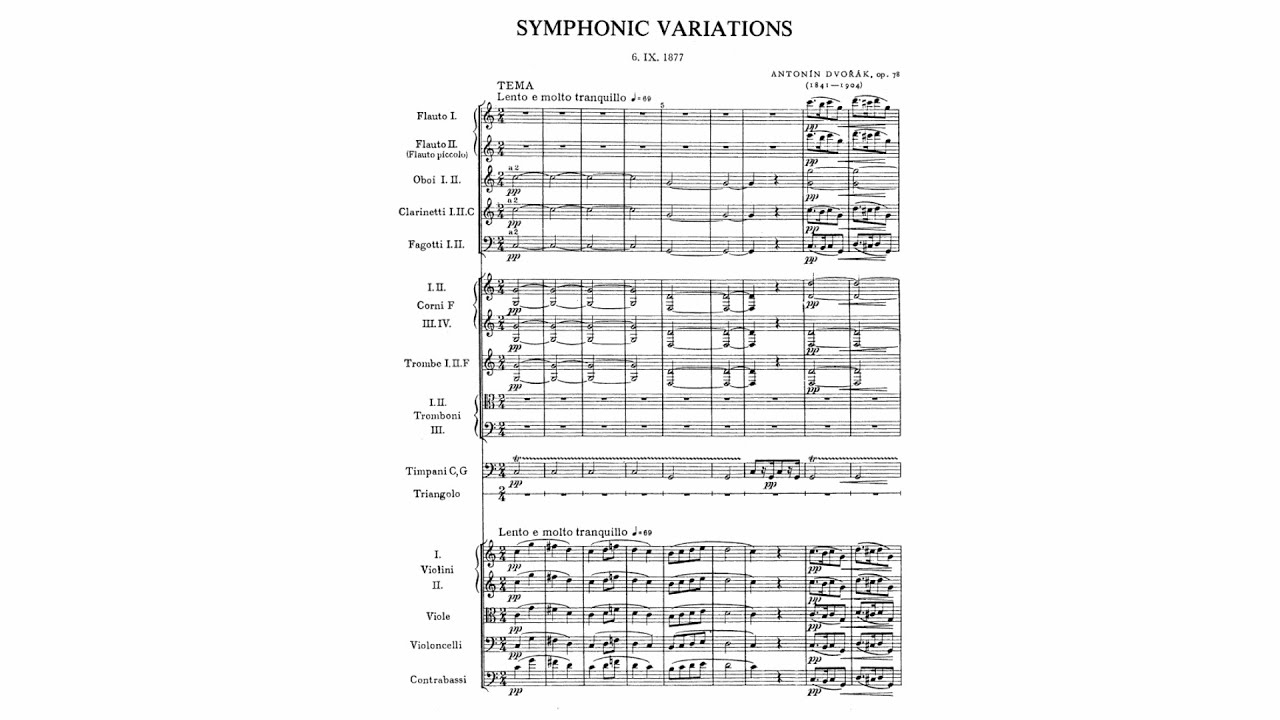 Dvořák: Symphonic Variations, Op. 78, B 70 (with Score)