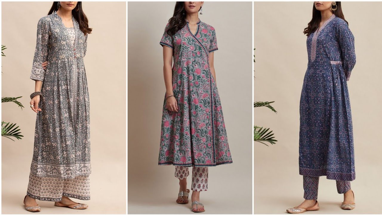 Latest and Trendy Printed Cotton suit design | Block Print Kurti design | Plazo Kurti Design
