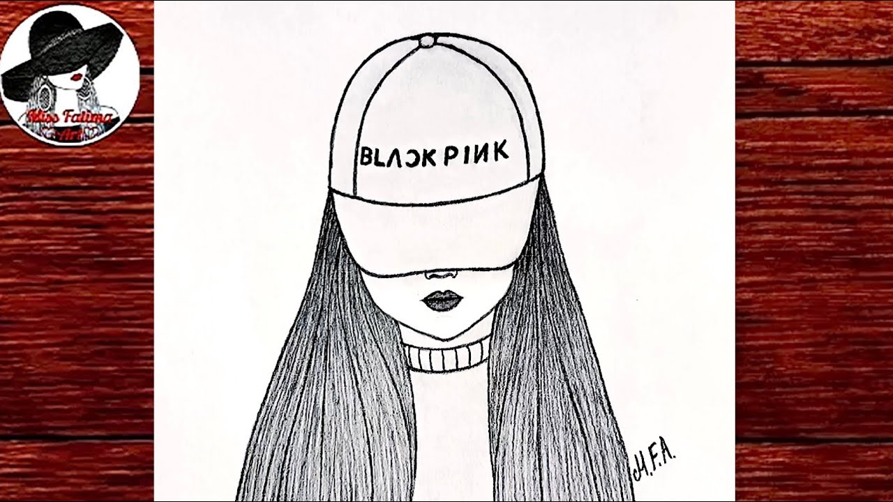Девушка В Кепке BLACKPINK | Как Нарисовать Девушку В Кепке BLACKPINK | Рисунок Карандашом