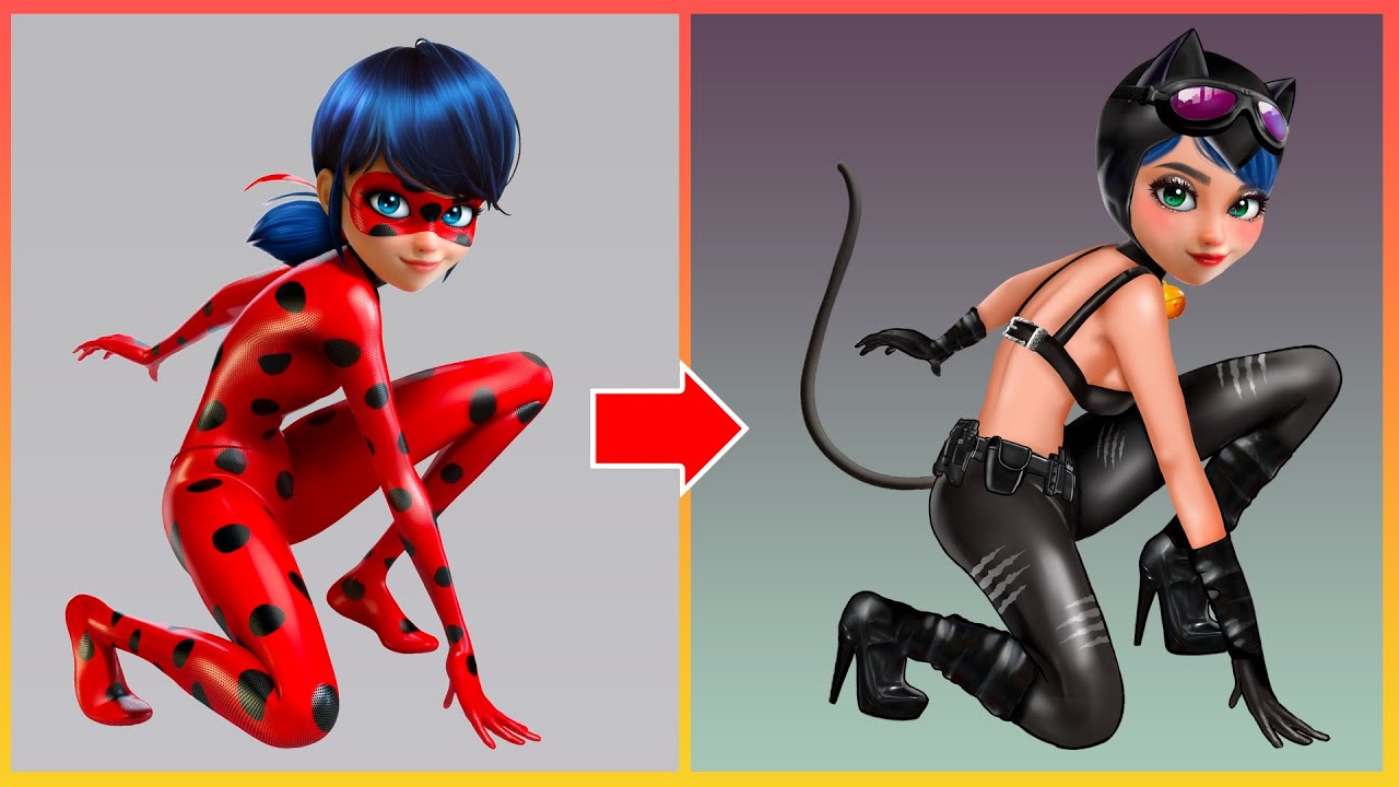 Miraculous: Ladybug Glow Up Into Cat Woman - Ladybug Transform Cat Noir