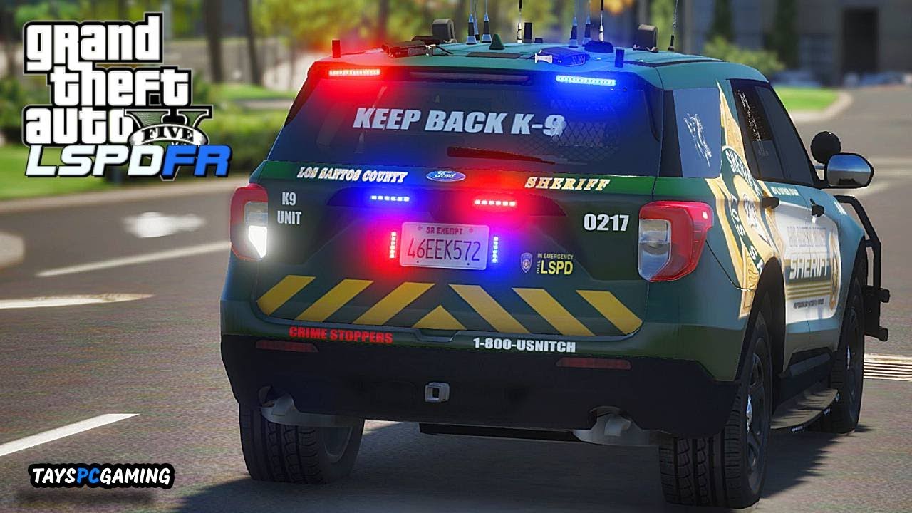 GTA 5 LSPDFR Sheriff K9 Patrol handling pullovers gets wild