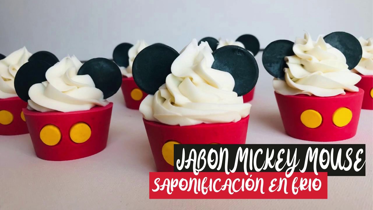 😍😍Como hacer JABÓN DE CUPCAKES de MICKEY MOUSE 😍😍saponificación en frío