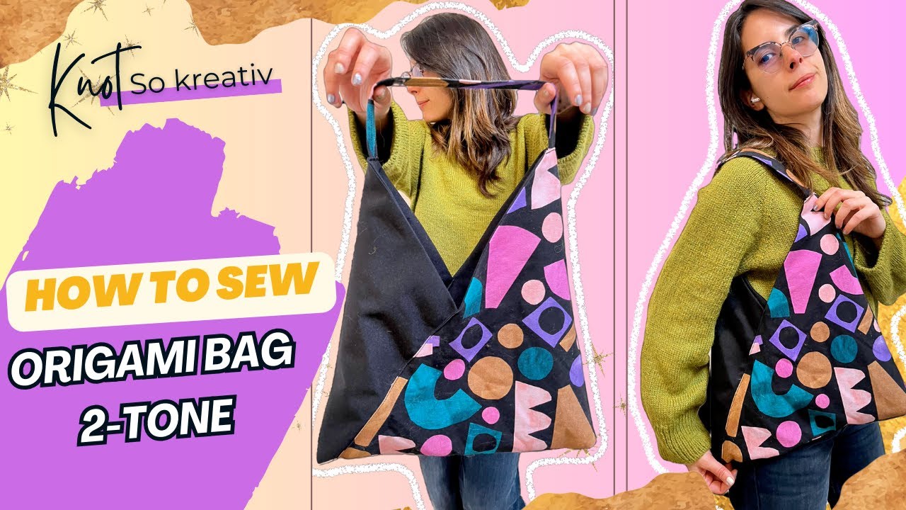 Japanese Two-color Origami Bag Sewing Tutorial