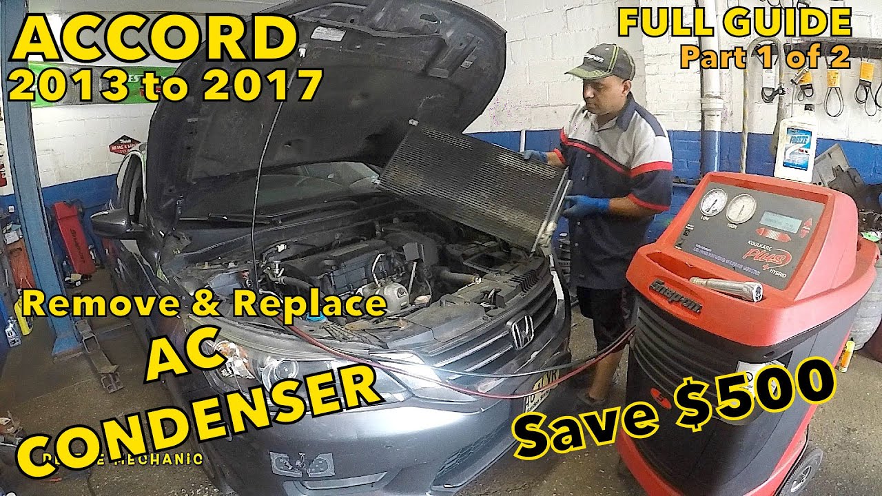 Honda Accord 2013 to 2017 Replacing AC Condenser full guide Part 1