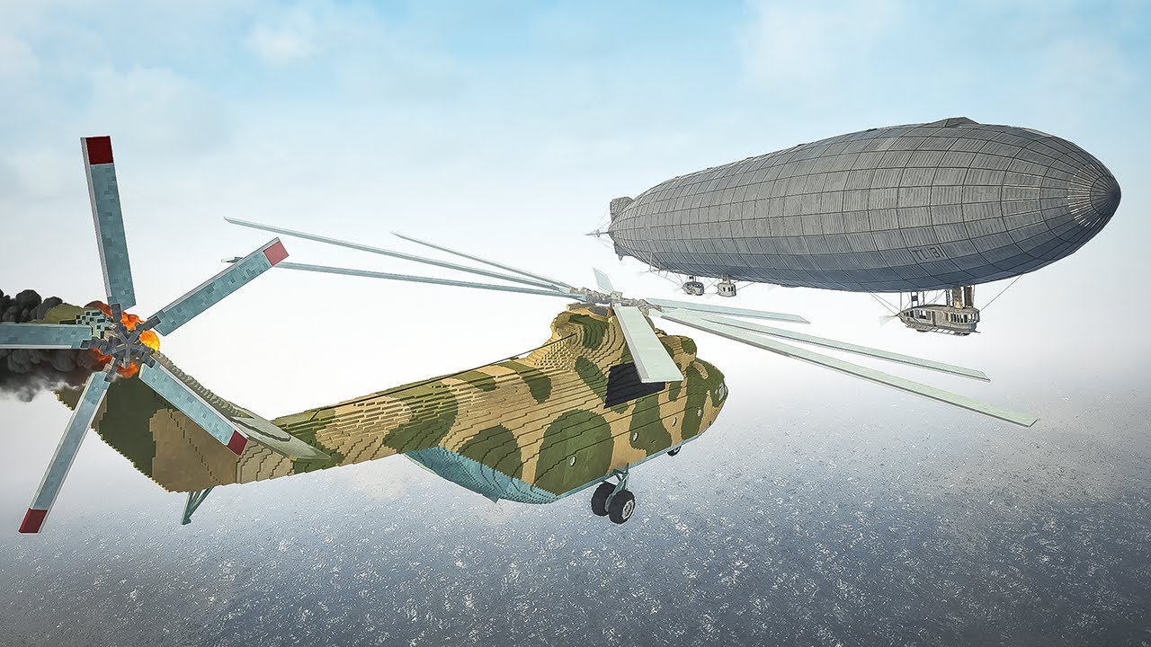 Helicopters Crash into Giant Zeppelin Airship | Teardown