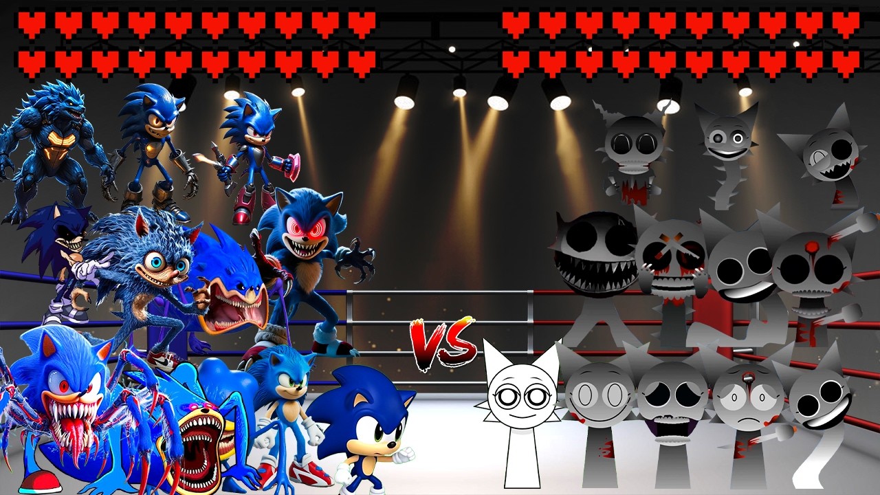Битва мемов: Sonic Monster Evolution против Wenda Sprunki Monster Evolution!