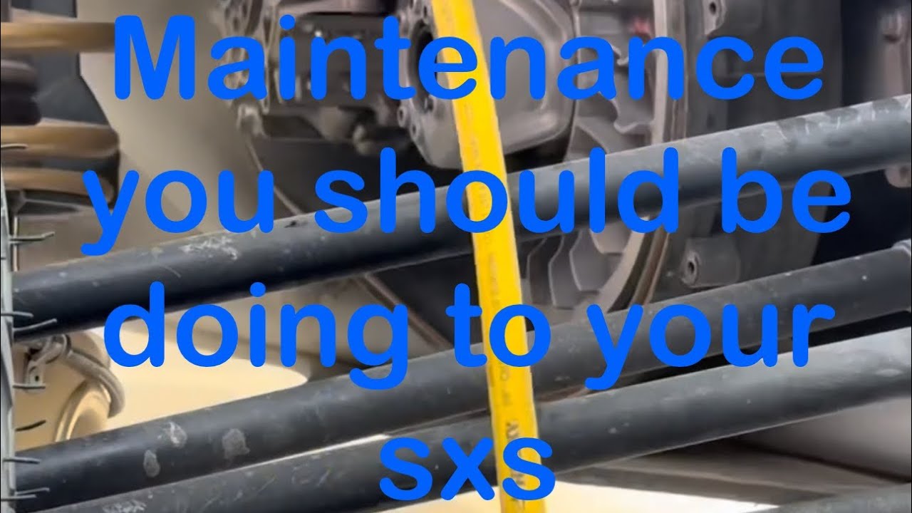 Maintenance you SHOULD be doing to your SXS !!