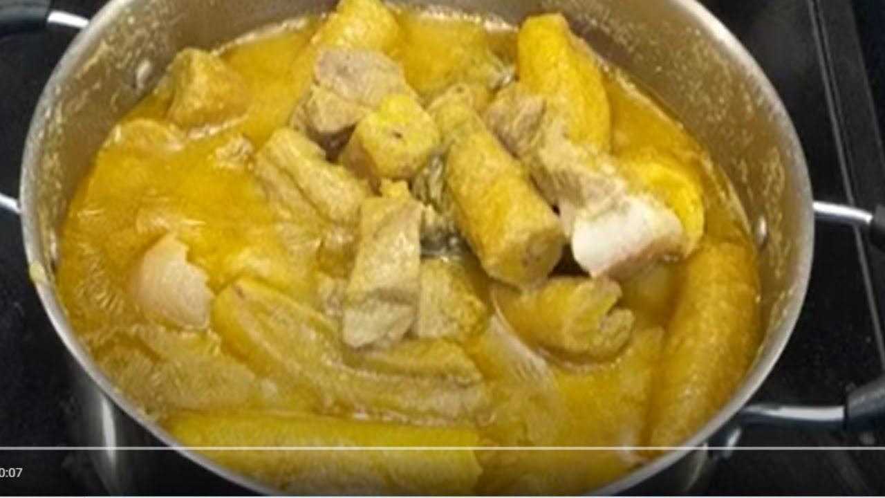 Ragout de Banane Plantain ||  Bouillon de plantain || Recette simplifiée et rapide de Kondre de Porc