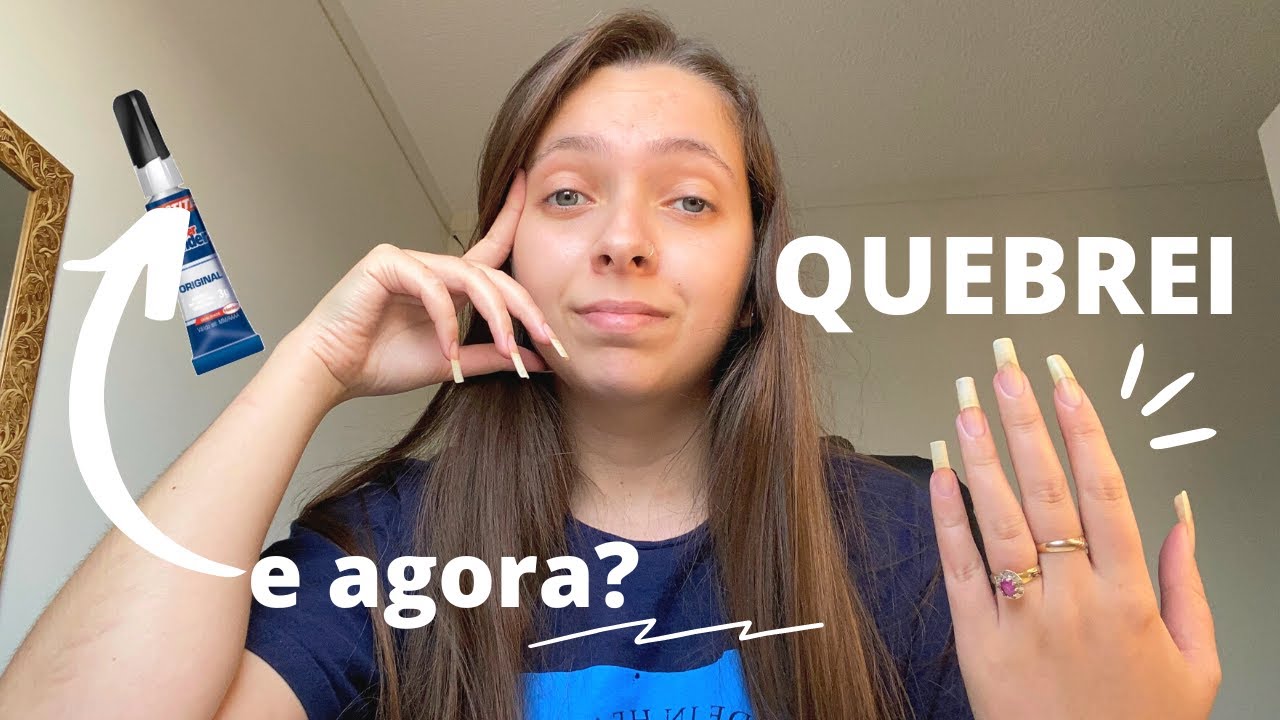COMO COLAR UNHA QUEBRADA COM SUPERBONDER | consertar unha quebrada, remendar unha