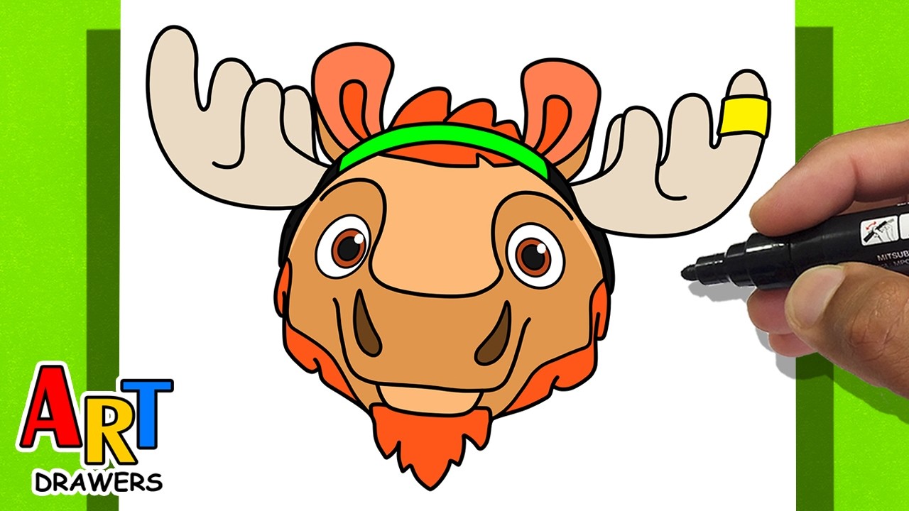 How to DRAW Maple CANAD&Aacute; MASCOT Face - World CUP 2026 - Opening Ceremony