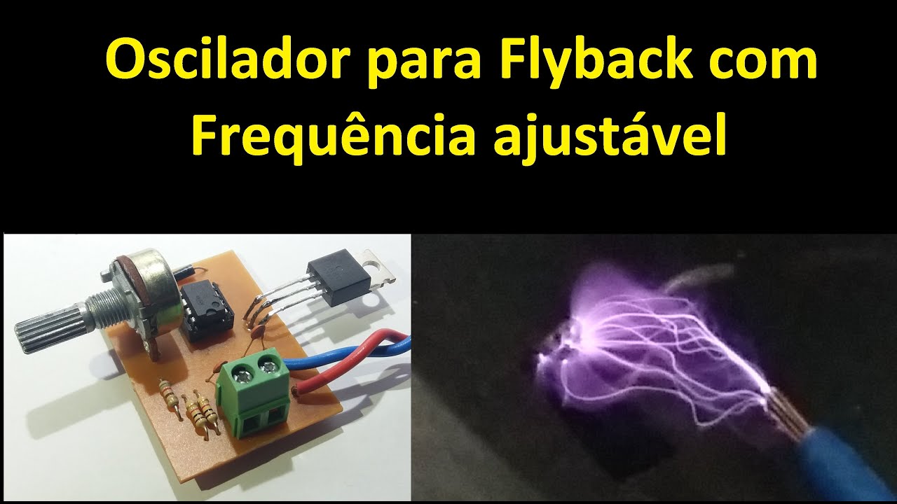 Oscilador para Flyback com Frequência Ajustável  Usando NE555