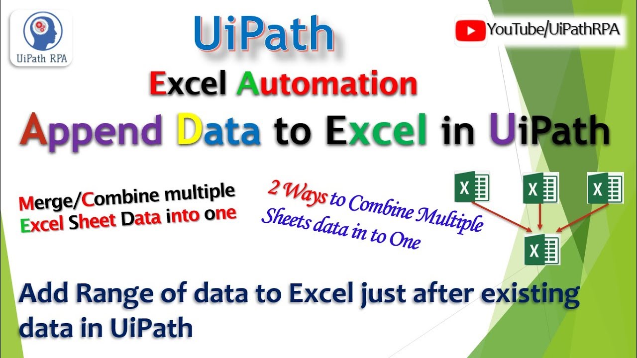 Append Range UiPath | Merge Excel Data UiPath | Excel Automation UiPath RPA