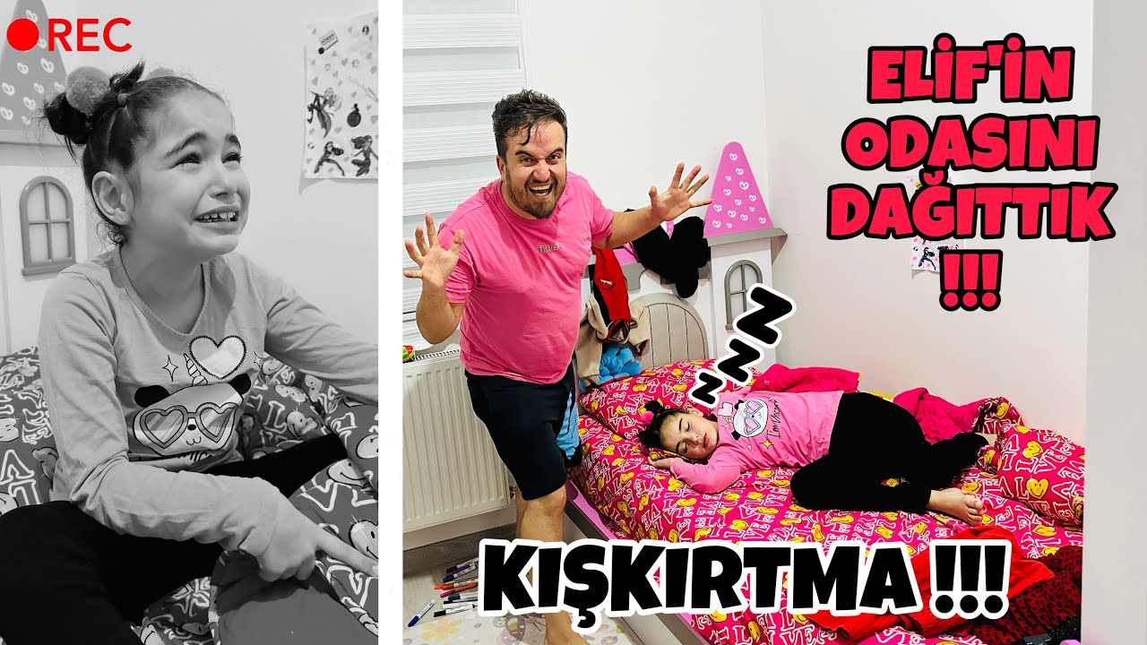 ELİF SİNEMİ ÇILDIRTAN KIŞKIRTMA !!! O UYUDU BİZ ODASINI DAĞITTIK !! UYANDI BAKIN NELER OLDU ??