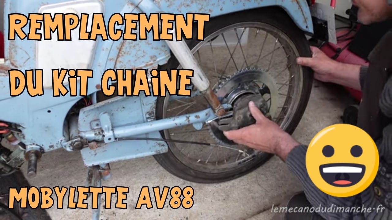 Remplacement du kit chaine de ma Mobylette AV88