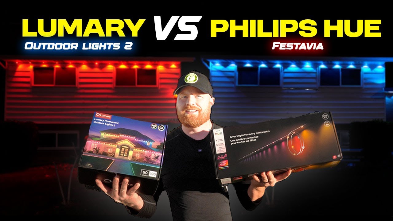 Соревнование стационарных уличных светильников: Lumary Outdoor Lights 2 против Hue Festavia (2025)