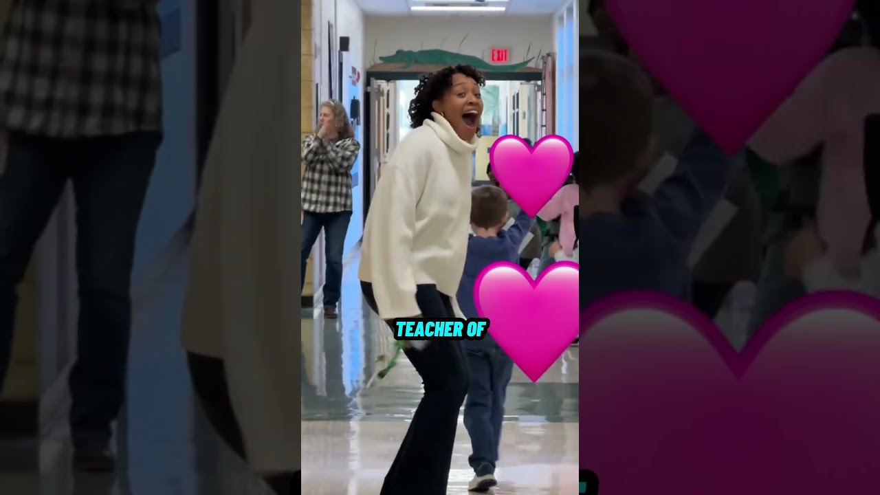 Teacher receives most wholesome surprise at school 💞 (🎥 @dreakscurry on TT)