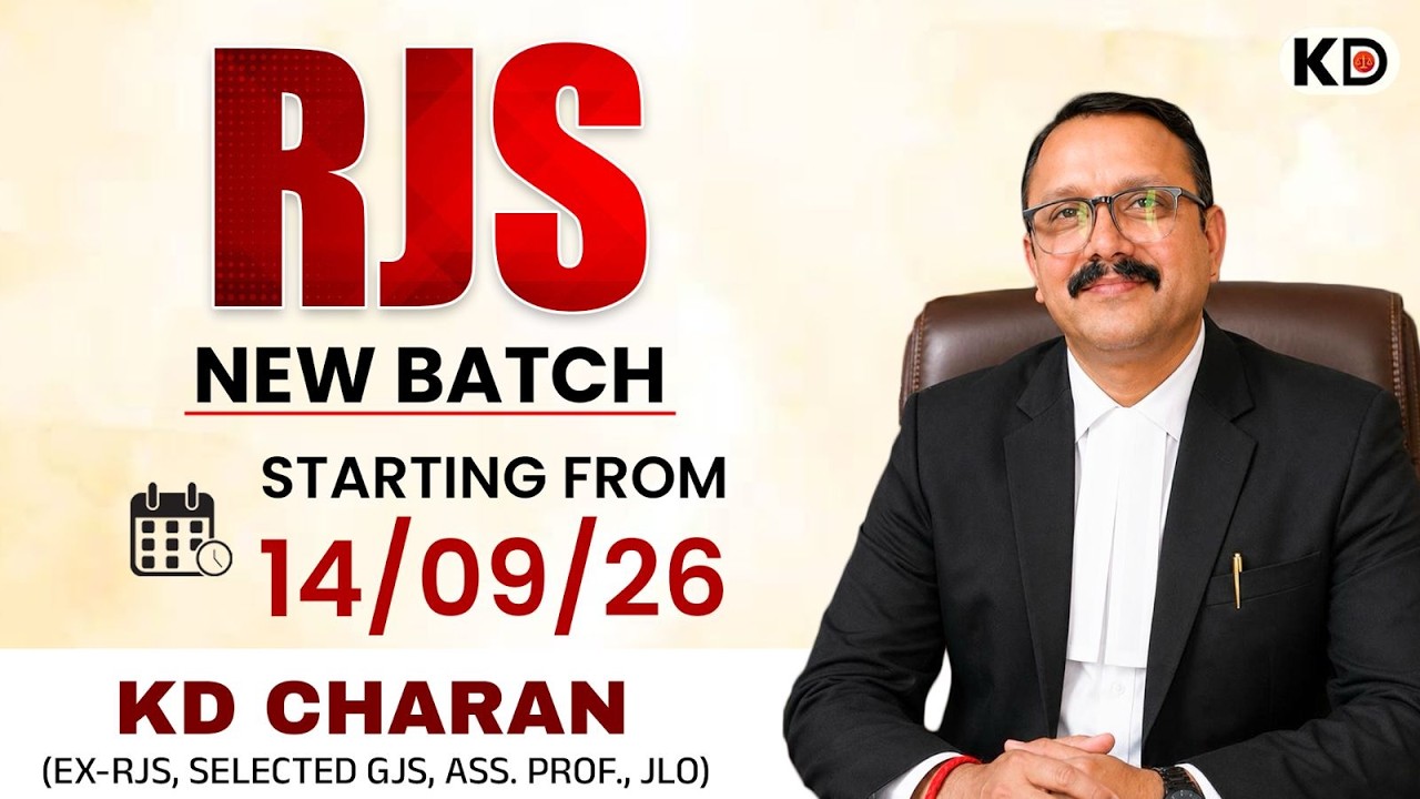 RJS New Batch 2026 | Starting 14 September | KD Charan | RJS Complete Judiciary Preparation
