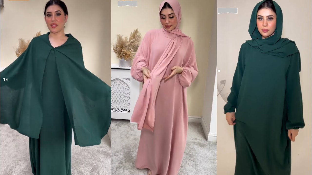 DIY Stylish Abaya Dress with a Inbuilt Scarf/Cutting and Stitching