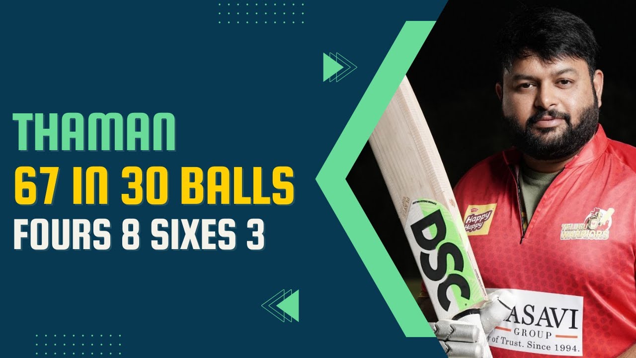 Thaman's destructive batting vs Punjab De Sher | Telugu Warriors | CCL