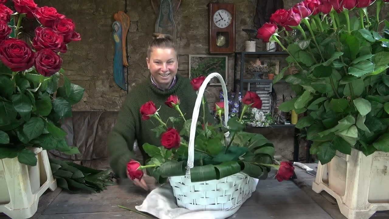 Piękny kosz z róż / Krok po kroku.