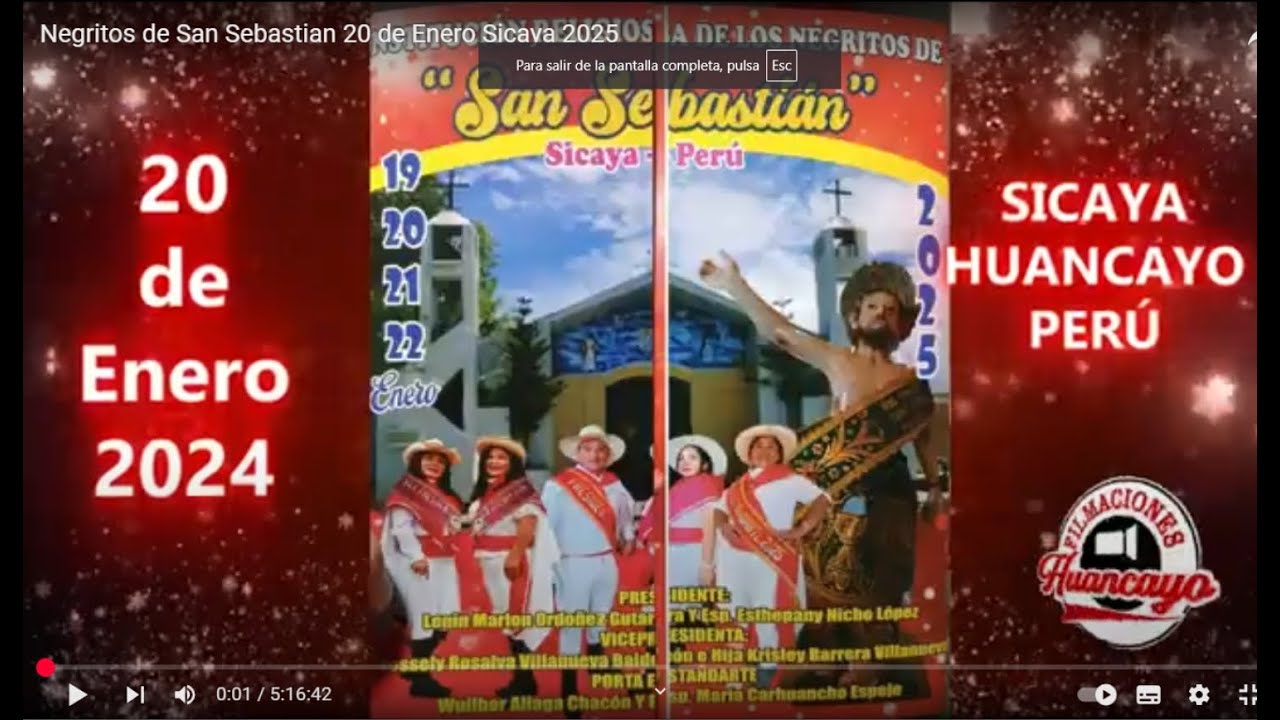 Negritos de San Sebastian 20 de Enero Sicaya 2025
