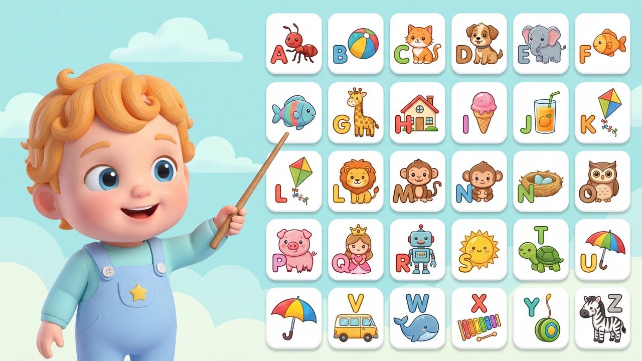 ABC Flashcards for Toddlers | Babies First Words & ABCD Alphabets | ABC Learning for Toddlers