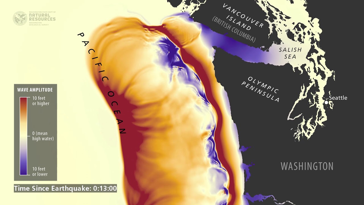 Tsunami wave simulation for Washington State