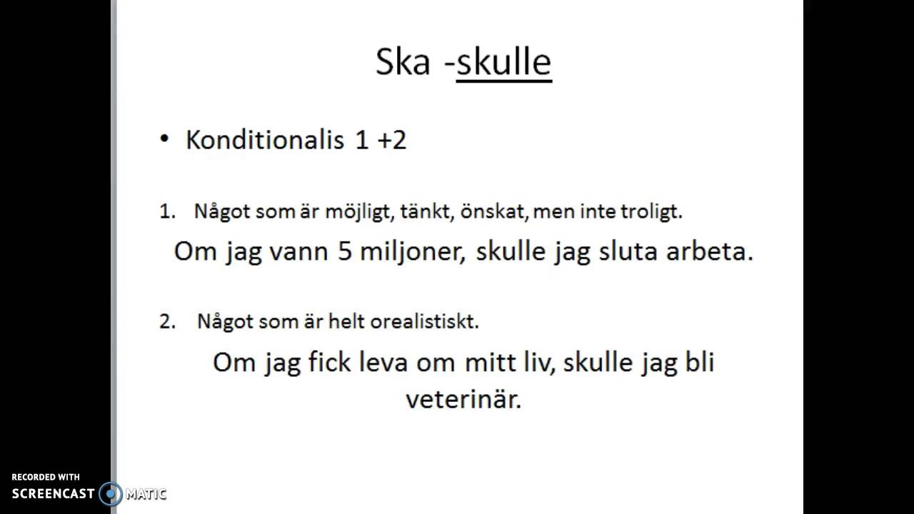 EvasSfi Verb (ska) - Skulle
