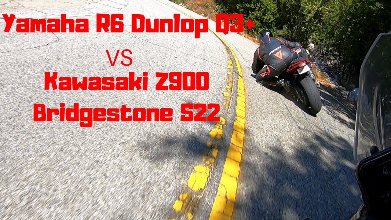 Yamaha R6 super sport VS Kawasaki Z900 hypernaked Mountain Race!!