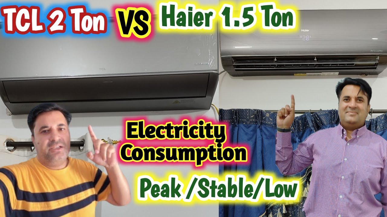 Electricity Consumption in TCL 2 Ton vs Haier 1.5 Ton|Peak, Stable& Low#airconditioner#electricity