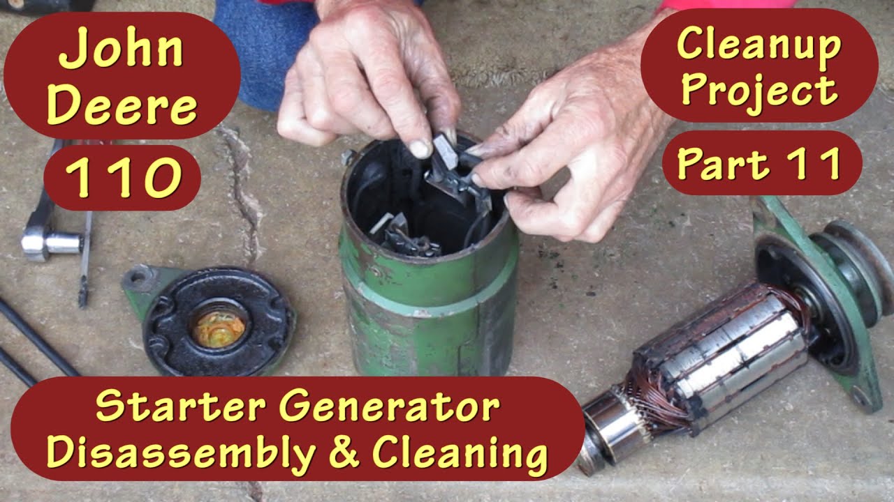 John Deere 110 Cleanup Project Part 11, Starter Generator Disassembly & Cleaning