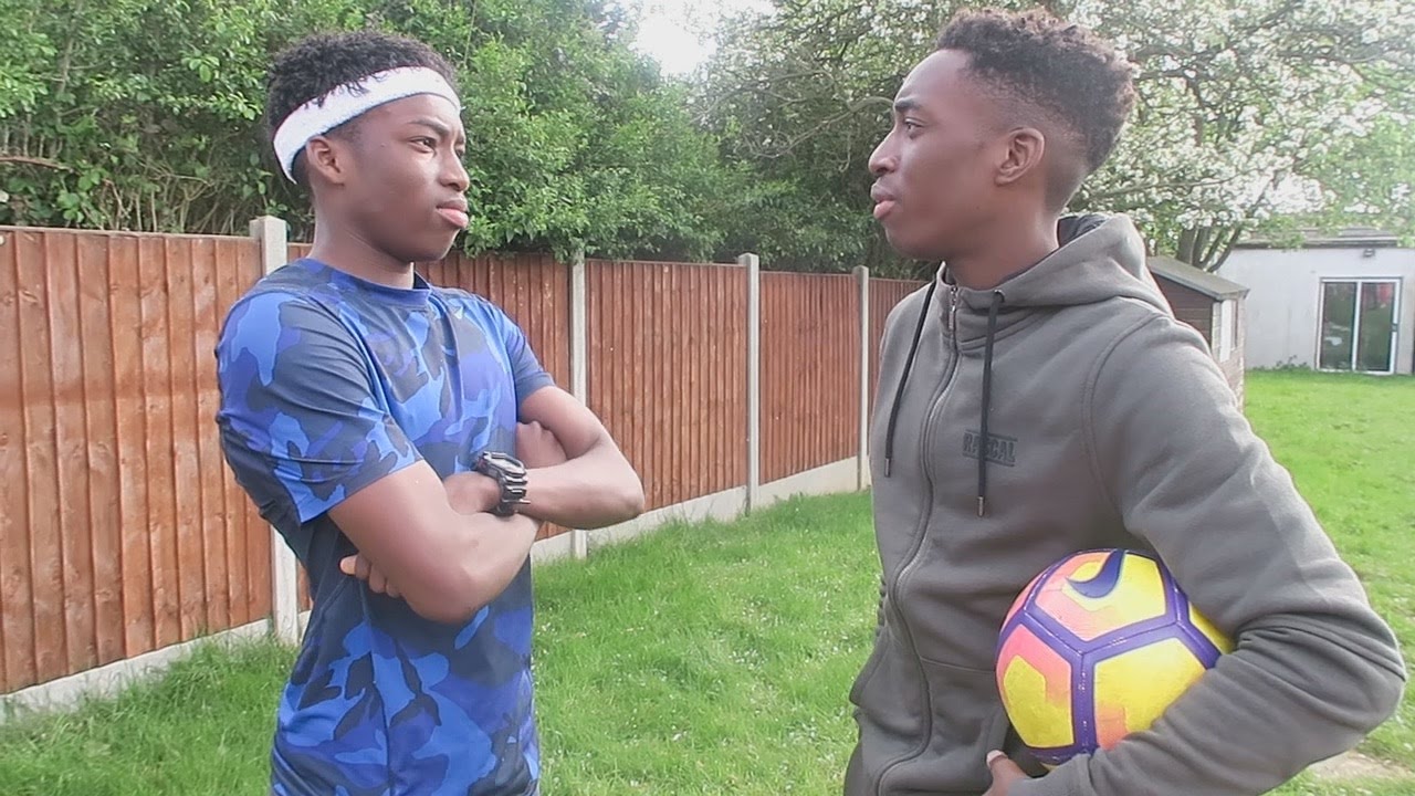 GARDEN FOOTBALL VS MY BROTHER!!!
