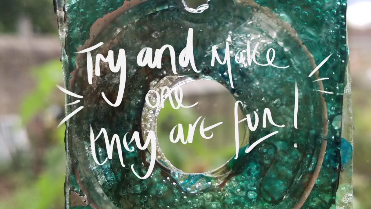 recycle old CDs into beautiful 'pressed glass' look tiles and make a sun catcher