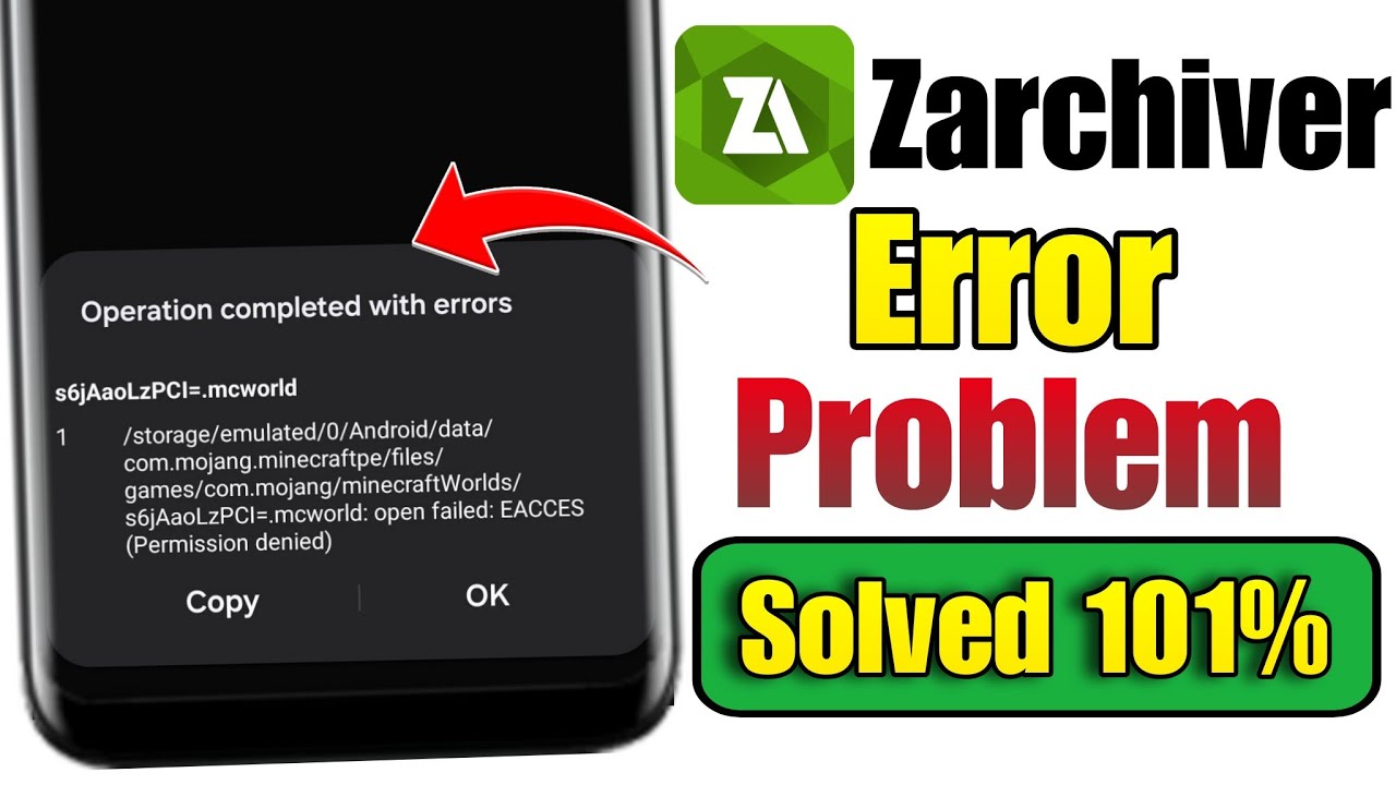 How to fix zarchiver operation completed with errors | Operation completed with errors zarchiver