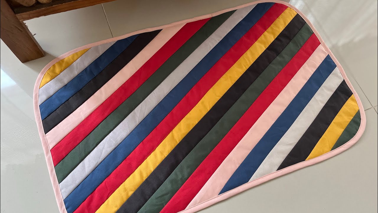 #Patchwork-Teppich für #Anfänger superschnell 👏🏽🤗 Schrägschnitt