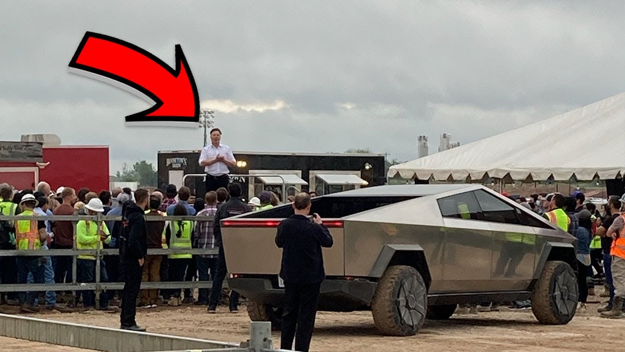 Elon Musk & Tesla Cybertruck At Gigafactory Austin Texas
