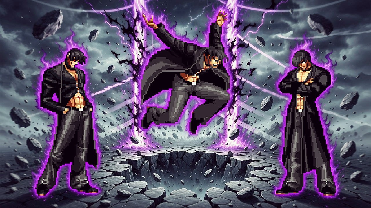 [KOF Mugen] Iori Yagami Fen LV 1, LV 2, LV 3 Vs Ryuji Yamazaki, Orochi, Rugal, Iori Yagami Team