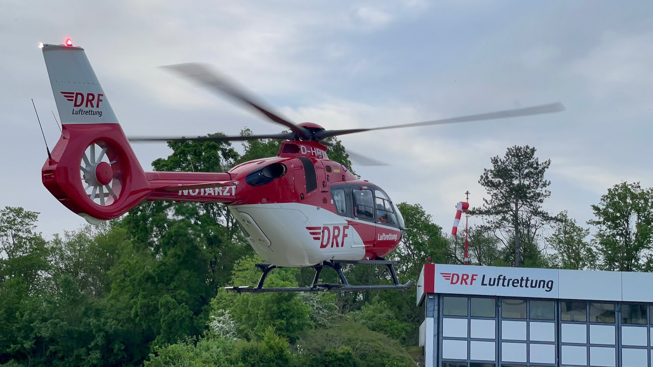 🚒🚁🚨[Ende einer Ära nach 28 Jahren| Willkommen D-HRTC als erste H135 an der Station Leonberg ]🚨🚁🚒