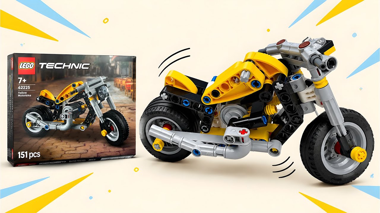 LEGO Technic Yellow Motorbike ASMR Build! 🏍️🟡 (42225)