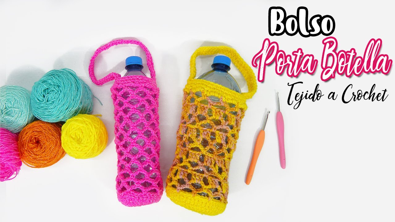 Bolsa porta Botella TEJIDO A CROCHET - Muy Facil