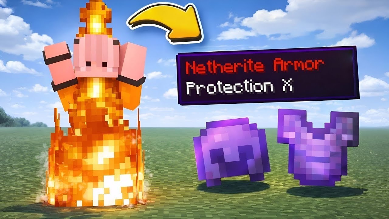 Minecraft but Fire Gives OP ITEMS...