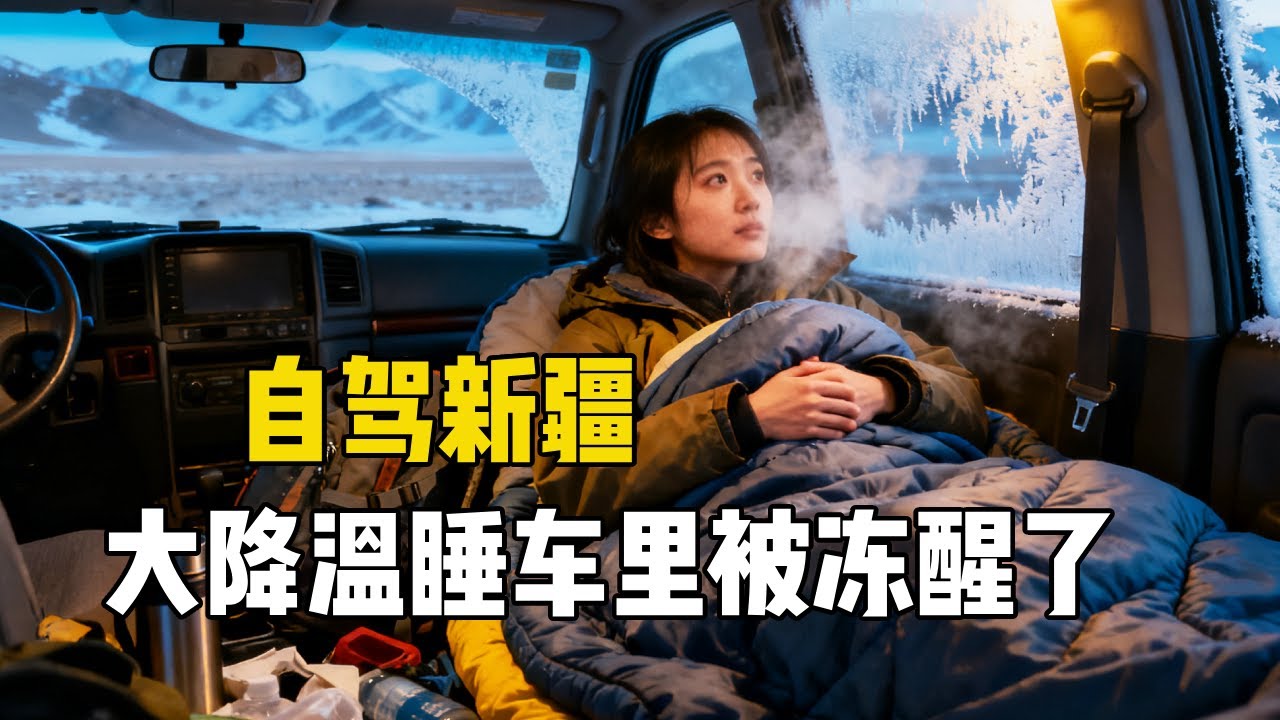 东北姑娘自驾游新疆，偶遇大降温睡车里被冻醒了，上山还被羊群堵了个正着【孙二娘带你游中国】