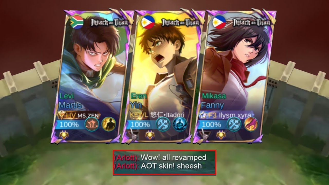 ALL BRAND NEW ATTACK ON TITAN REVAMPED SKIN IS HERE!! (Best Team ever!?)