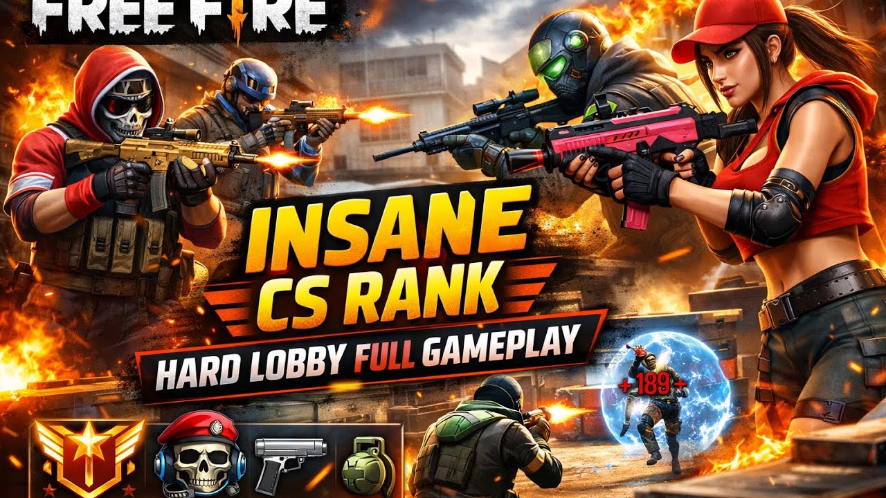 Hardest CS Rank Lobby Gameplay 😈 | Free Fire Full Match #freefire #csrank 