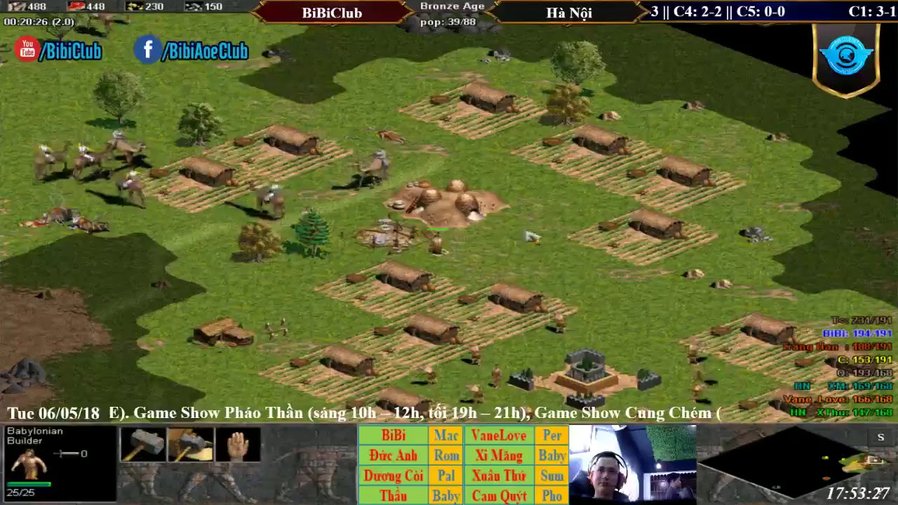 AoE 44 Random BiBiClub vs Hà Nội Ngày 05-06-2018