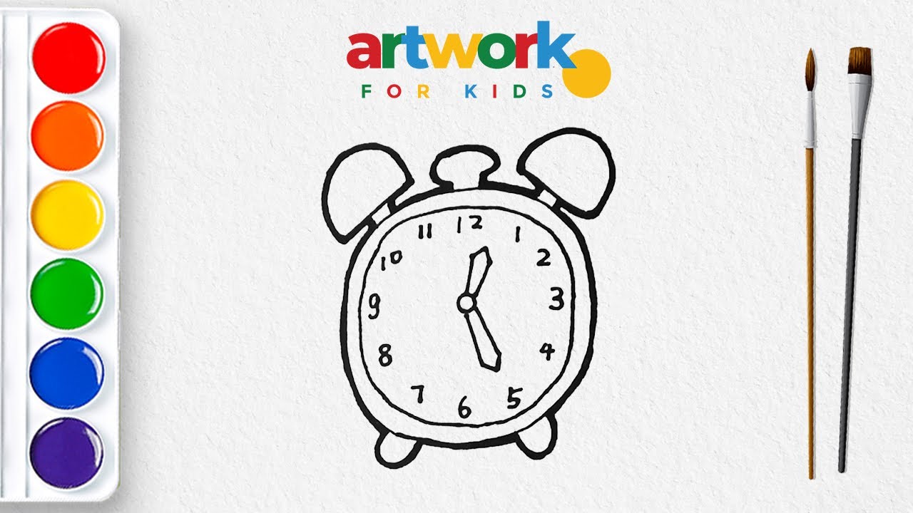 Cute Clock Drawing | HOW TO DRAW A CLOCK KAWAII STEP BY STEP | Artwork for Kids