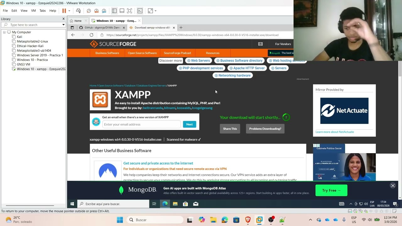 Implementación de Laboratorio DVWA en servidor XAMPP