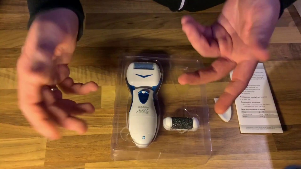 Sichler Beauty: Elektrischer Hornhaut-Entferner SB-30.BC mit 2 Schleif-K&ouml;pfen unboxing und Anleitung