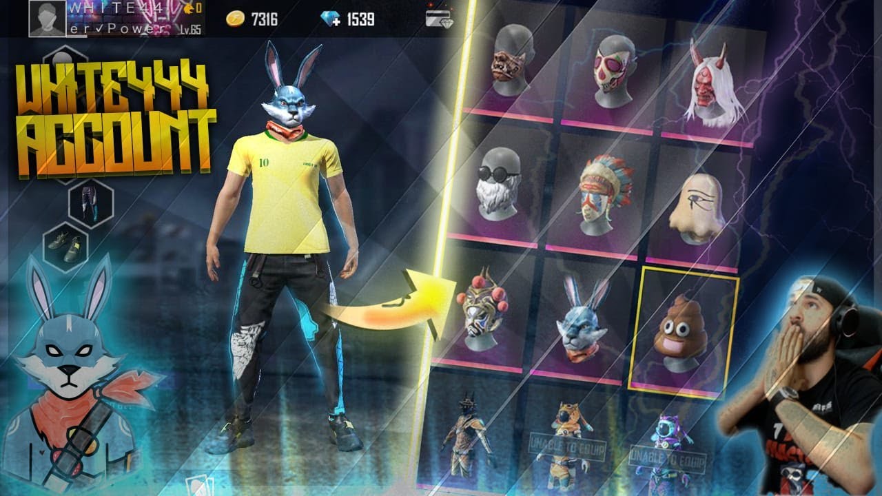 WHITE444 FREE FIRE ACCOUNT REVIEW II  إستعراض حساب وايت الأرنب المكير